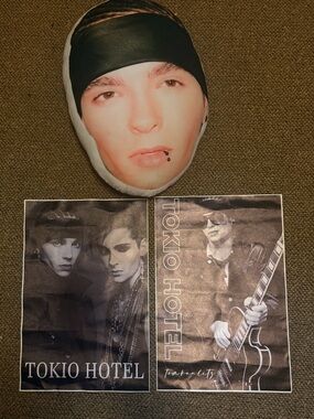 Custom Tokio Hotel Tom Kaulitz’s Face Pillow & Poster - Black and White